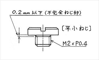 不完全ねじ部が短い・最小（0.5P)のネジが欲しい時